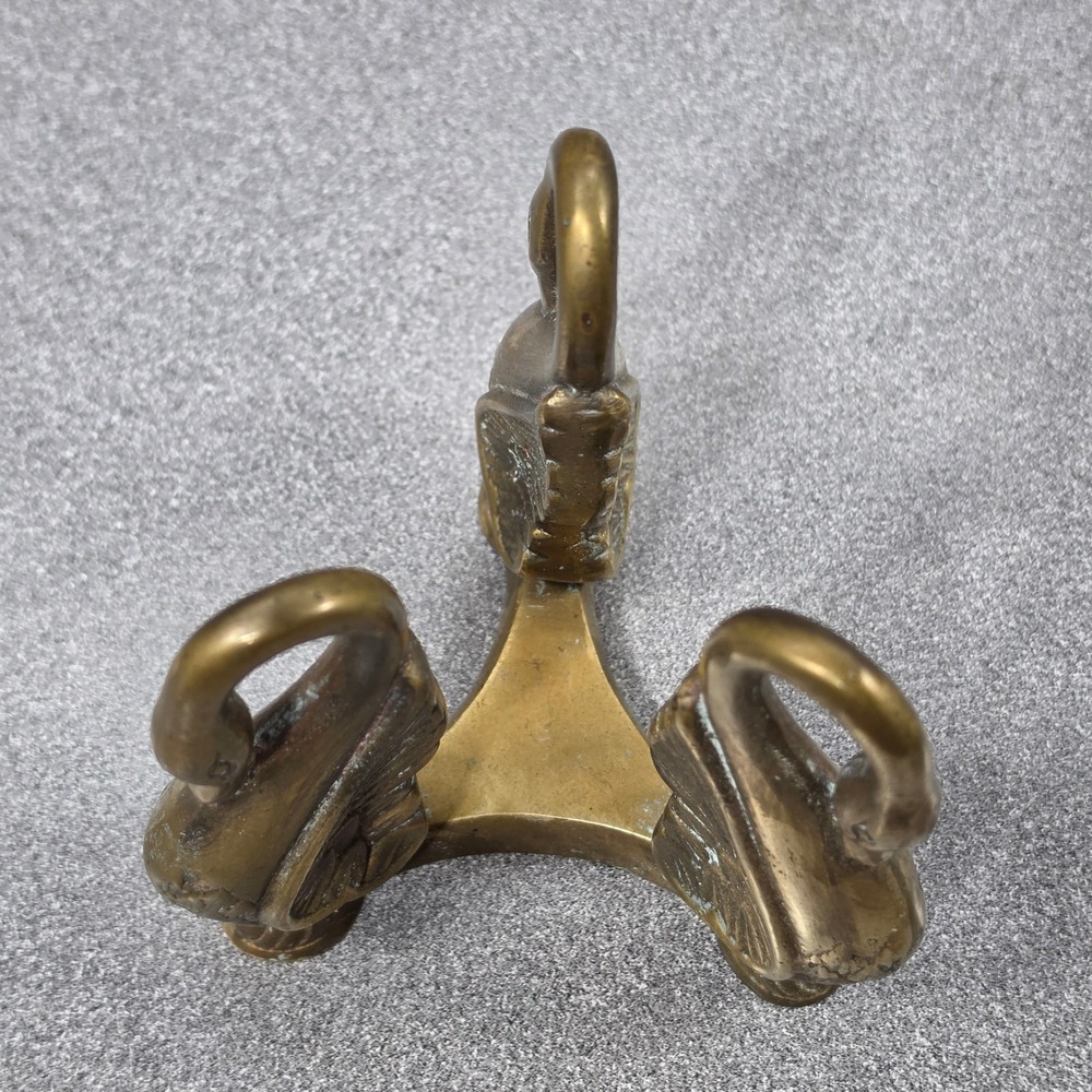 Vintage Brass Swan Trifoot Stand Home Decor - Picture 5 of 5